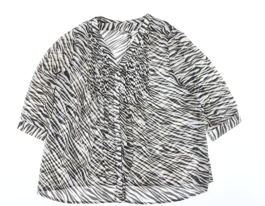Dash Women's Multicoloured Zebra Print Tunic Blouse Size 18