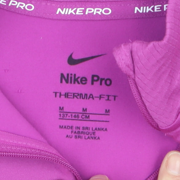 Nike Pro Pink Therma-Fit Teens Size 12 1/2 Zip Active Jacket