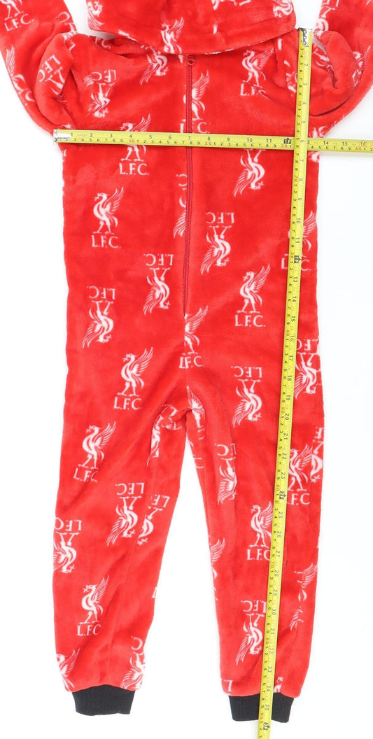 Liverpool FC Boys Red Fleece One Piece Hooded Pyjamas 5-6 Years
