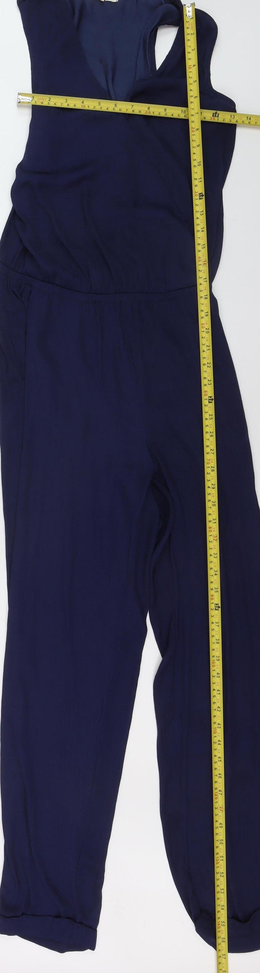 Zalando Essentials Women Blue Sleeveless V-Neck Jumpsuit Size 10