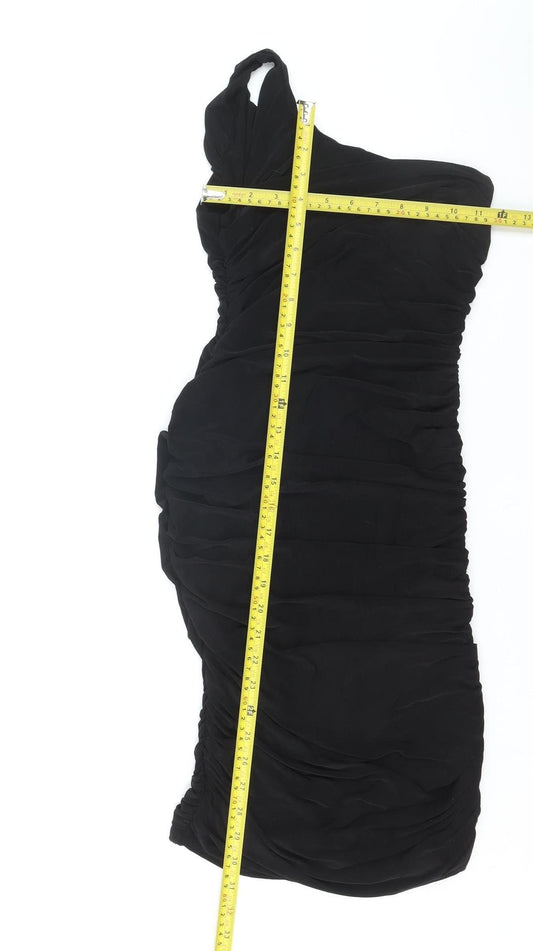 Missguided Women’s Black One Shoulder Bodycon Tall Dress Size 8