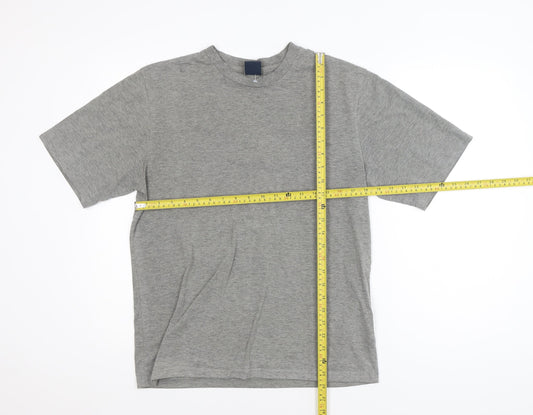 Cargo Bay Men's Grey Crew Neck Classic Cotton Blend T-Shirt Size S