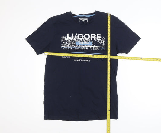 Jack & Jones Men’s Blue Graphic Print Crew Neck T-Shirt L