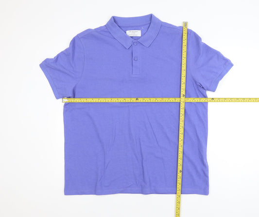 Primark Men’s Purple Regular Fit Cotton Polo Shirt Size L