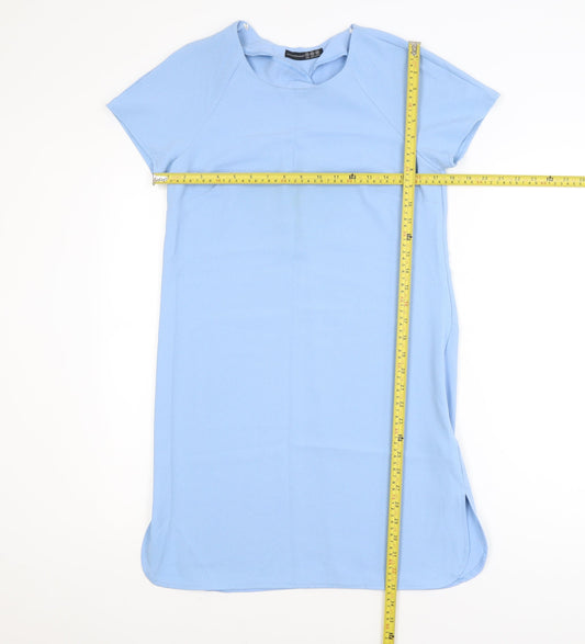 Atmosphere Women Blue Shift Dress Size 10 Short Sleeve Casual