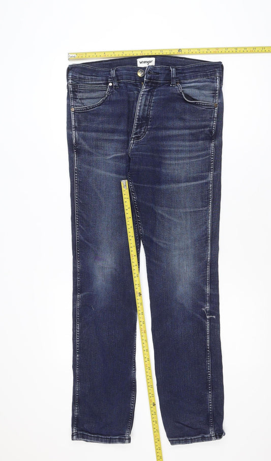 Wrangler Men Blue 32x32 Straight Regular Fit Greensboro Jeans