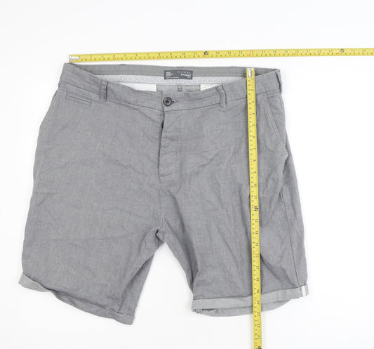 Denim Co. Men's Grey Chino Shorts Size 38 Regular Fit Summer Style