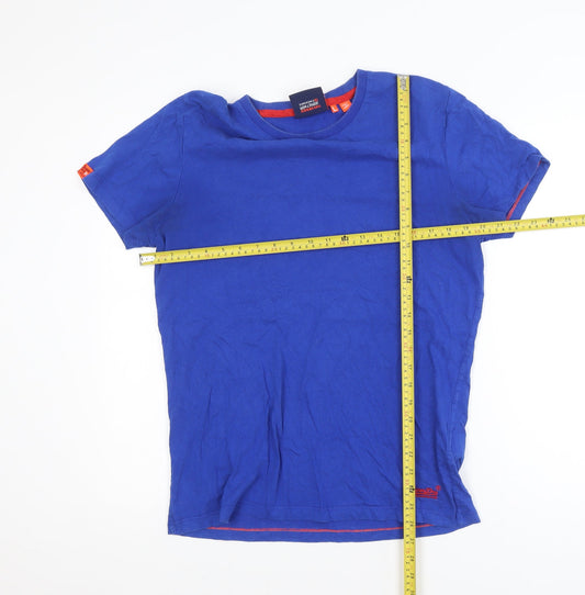 Superdry Men’s Blue Cotton Crew Neck Short Sleeve T-Shirt Size L