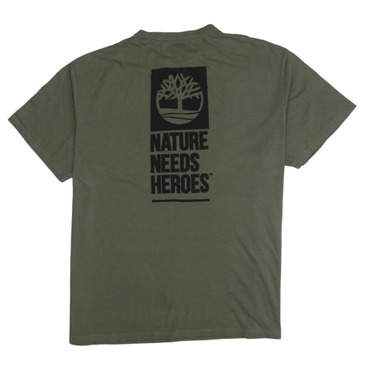 Timberland Men's Green XL Relaxed Fit Nature Graphic Cotton T-Shirt