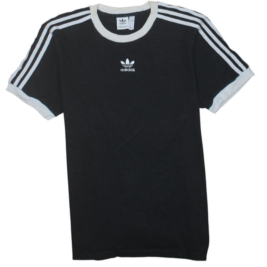 Adidas Women’s Black 3-Stripes Ringer T-Shirt Size 14