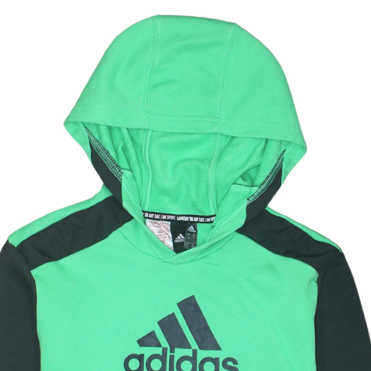 Additional view of Adidas boys’ green black pullover hoodie 15-16 years cotton blend sportswear