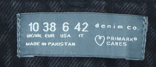 Primark Womens Black Wide-Leg High Rise Jeans Size 10