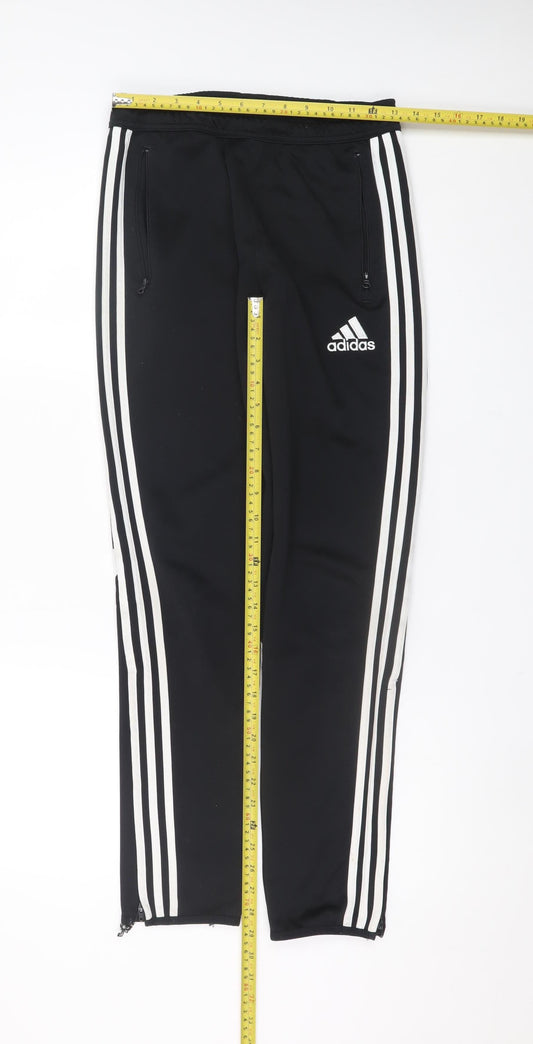 Adidas Boys Black Jogger Trousers 16 Years Climalite Sportswear