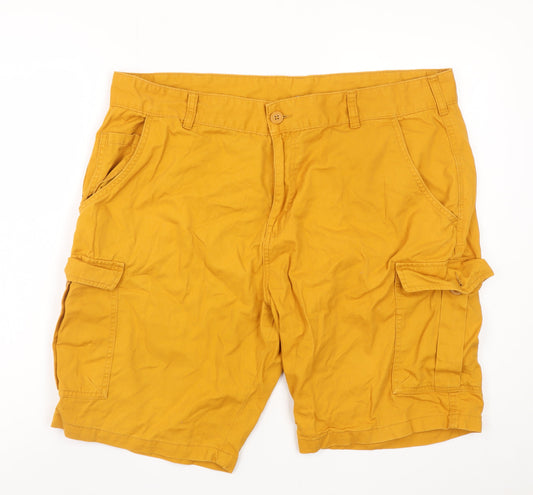 Mountain Warehouse Men's Yellow Cargo Shorts Size 38 Regular Fit