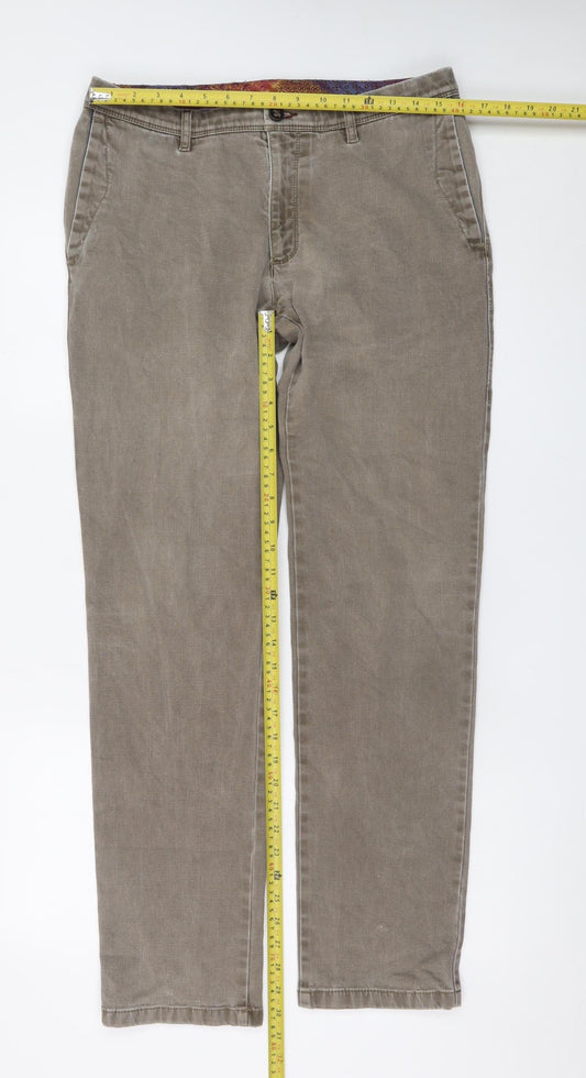 Bugatti Men Beige Straight Regular Fit Corduroy Jeans 36W 30L