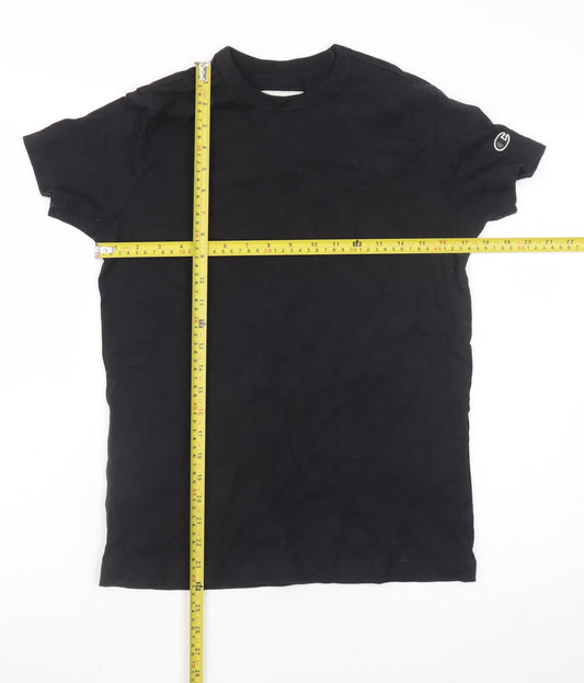 Champion Men's Black Cotton Short Sleeve Crew Neck T-Shirt Size S