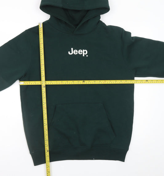 Jeep Mens Green XS Pullover Hoodie with Winter Graphic Print