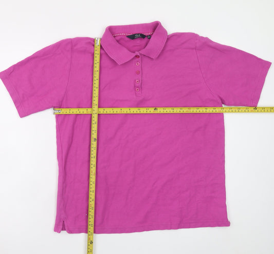 Isle Essentials Women’s Pink Polo Short Sleeve Cotton Top Size 18-20