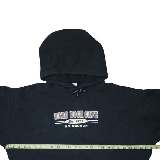 Hard Rock Cafe Edinburgh Black XL Women's Pullover Hoodie Sweatshirt