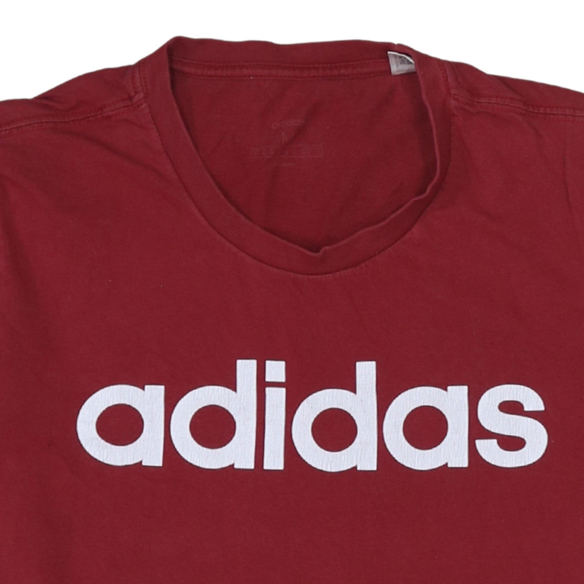 Additional view of adidas Men's Red Medium Crew Neck Sports Logo T-Shirt