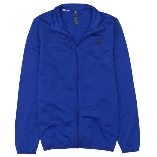 Additional front view of Adidas boys’ blue full zip sweatshirt 13-14 years athletic style
