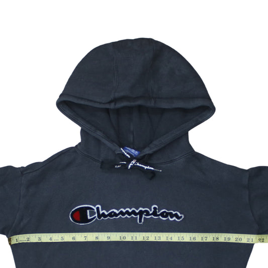 Champion Womens Black XS Pullover Hoodie Cotton Embroidered Logo