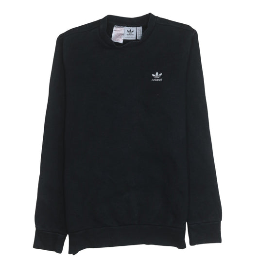 Additional front view of Adidas boys’ black crew neck pullover sweatshirt 13-14 years