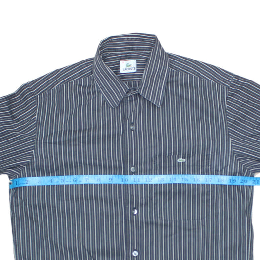 Lacoste Men's Blue Striped Button-Up Long Sleeve Shirt Size 39 M