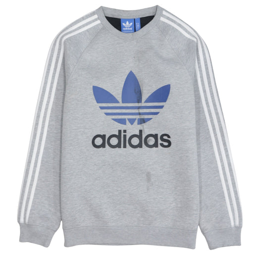 Additional front view of Adidas Men's Grey Crew Neck Graphic Pullover Sweatshirt M