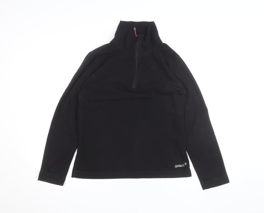Gelert Women's Black Fleece Half Zip Lightweight Activewear Jacket UK 10