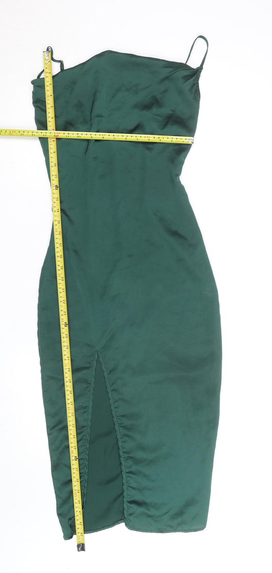 PrettyLittleThing Women’s Green Bodycon Midi Slip Dress UK 6