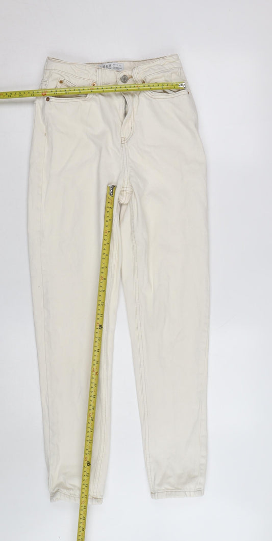 Denim Co. Women's Ivory High Rise Mom Jeans Size 10