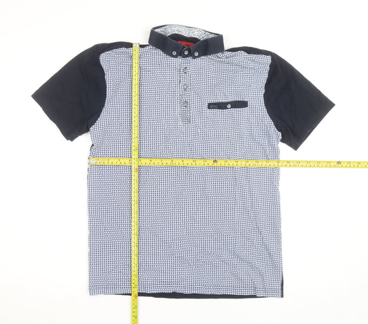 Swade Men's Blue Short Sleeve Polo Shirt Size L Classic Fit
