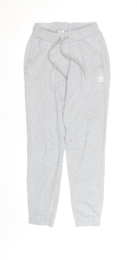 Adidas Womens Grey Jogger Sweatpants Size 8 Cotton Blend Comfort Wear