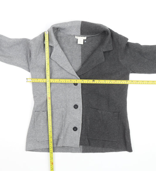 Christian Siriano Women’s Grey Collared Knit Cardigan M