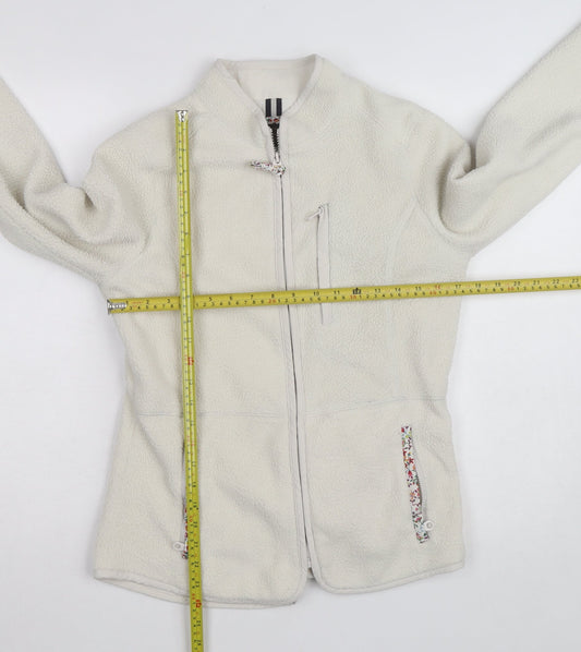Joules Women's Ivory Full Zip Fleece Jumper Size 8 Classic Fit