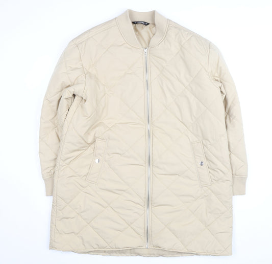 Dunnes Women Beige Quilted Long Jacket Size L