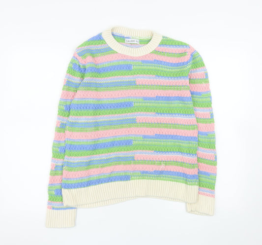 Gallery Women’s Multicoloured Cotton Crew Neck Knit Jumper Size S