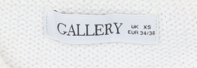 Brand and care label for Gallery Women's Multicoloured Striped Knit Crew Neck Jumper XS