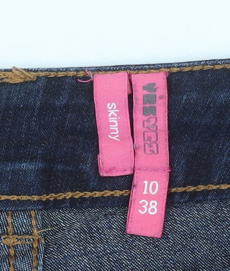 Yessica Women Blue Denim Bermuda Shorts Size 10 Skinny Fit