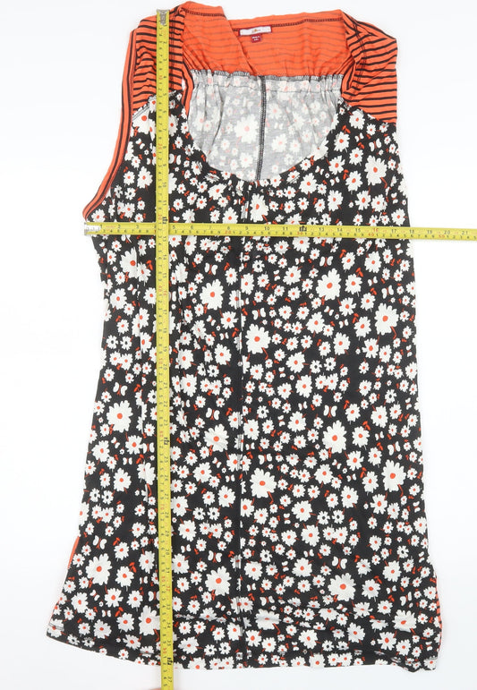 Joe Browns Women's Black Floral Sleeveless Shift Dress Size 30