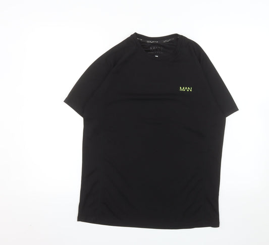 MAN Active Men's Black Medium Athletic T-Shirt Lightweight
