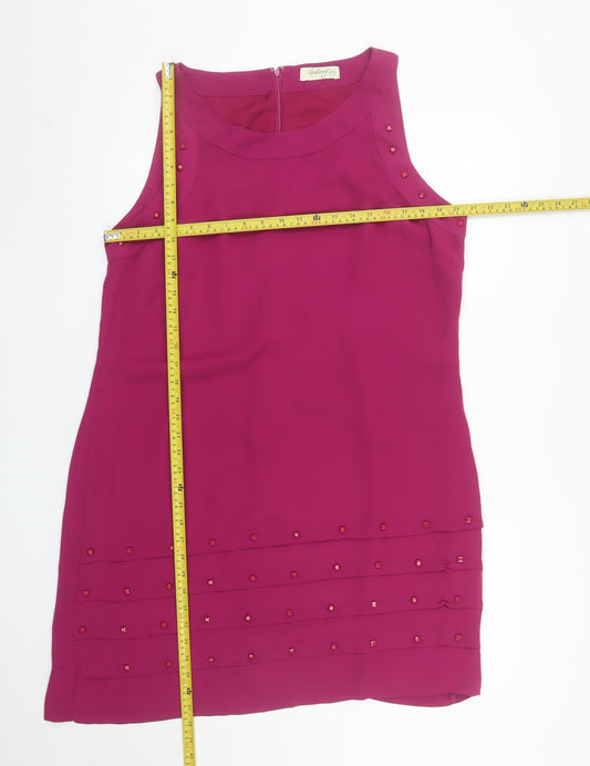 Gallery Women's Pink Shift Dress Size 20 Sleeveless Beaded