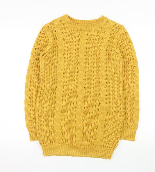 St Bernard Women’s Yellow Cable-Knit Acrylic Jumper Size S