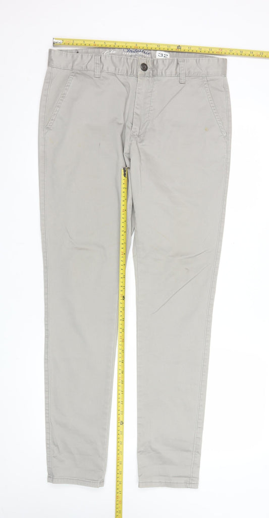 Industrie Men Beige Slim Fit Chino Trousers Size 32