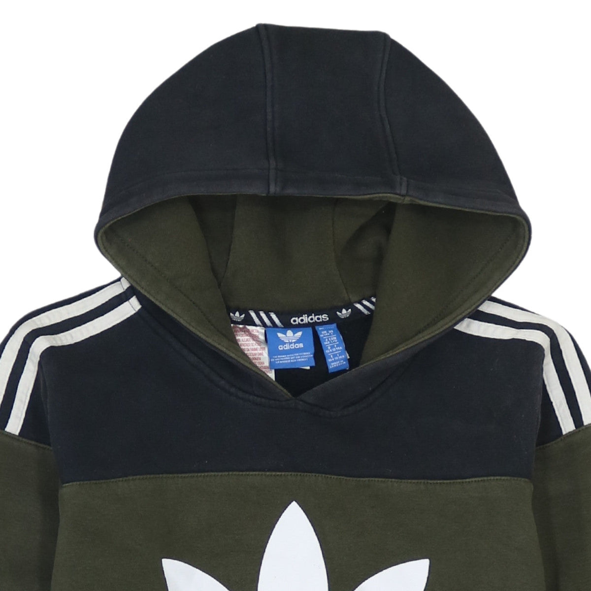 Additional view of Adidas boys’ green colourblock pullover hoodie 13-14 years hooded sweatshirt