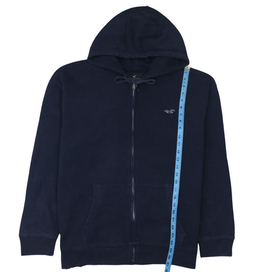 Hollister Men’s Blue Full Zip Hoodie XL Fleece Classic Style
