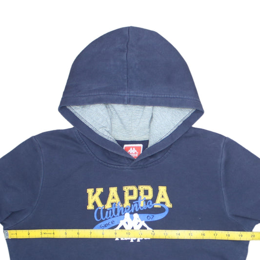Kappa Boys Blue Printed Pullover Hoodie 14 Years 164cm Regular Fit