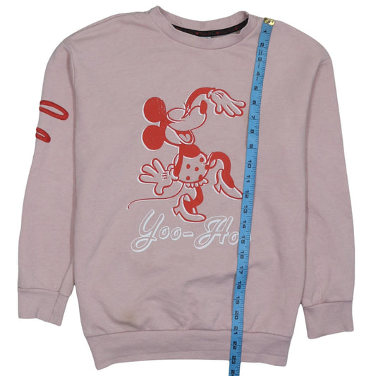 Disney at George Women Pink Minnie Mouse Pullover Sweatshirt Small