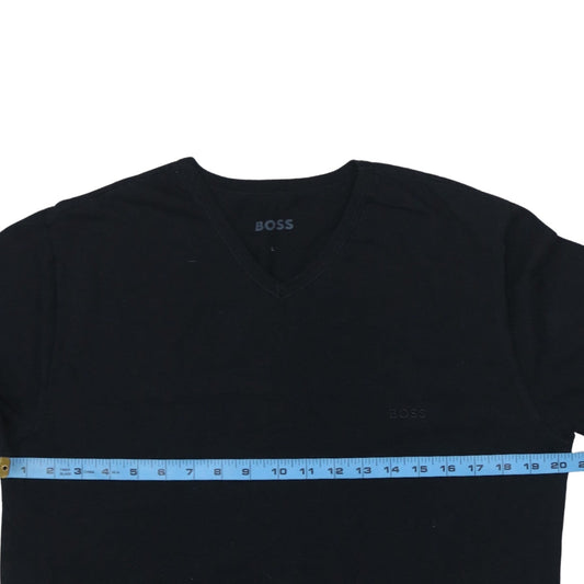 BOSS Men's Black V-Neck Cotton T-Shirt Size L Regular Fit